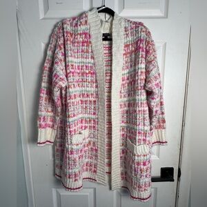 Torrid Pink and Cream Knit Cardigan